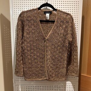 Jones New York Brown Textured Cardigan